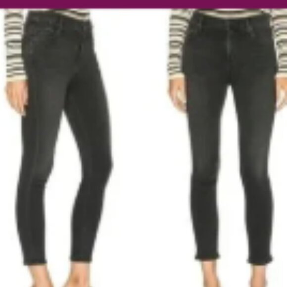 Citizens Of Humanity High Rise Rocket Crop Black Jeans Sz 25 - Picture 2 of 14